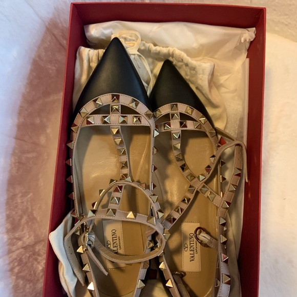 Valentino black Rockstud Caged Patent Flat - Picture 7 of 7